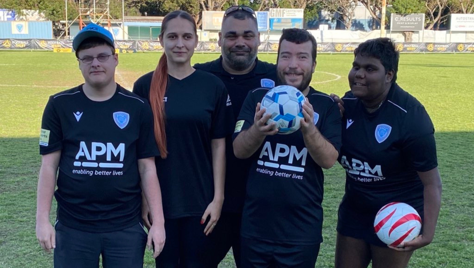 Players from APm-sponsored Blind Football Team in Perth