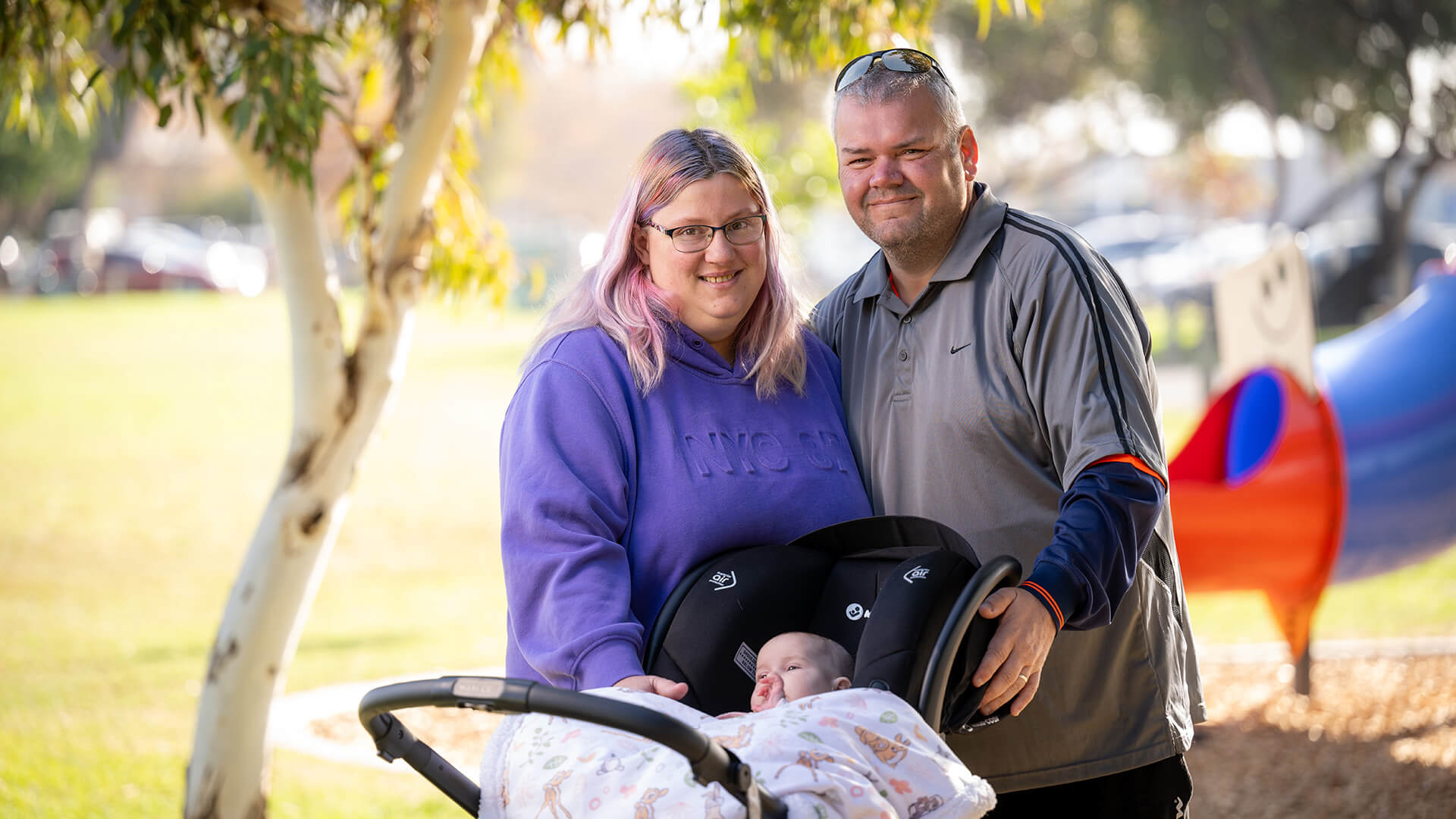 DES participant Gary with his partner and baby